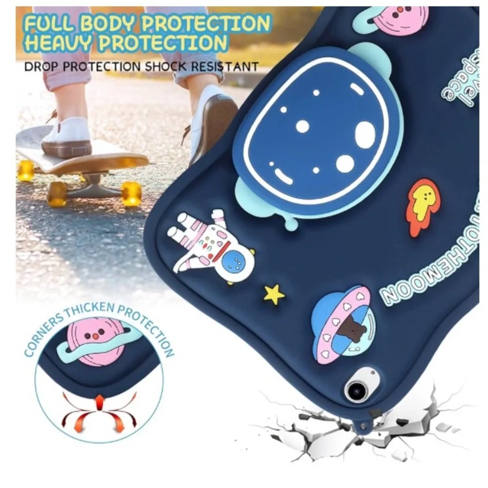 Space-Themed Astronaut Tablet Case with Strap